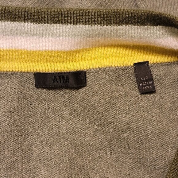 ATM Anthony Thomas Melillo Cashmere V-neck Sweater Gray L - Picture 5 of 7